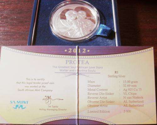 ((( CRAZY ONE RAND )))...2012... SISULU...sterling silver...R1...PROOF