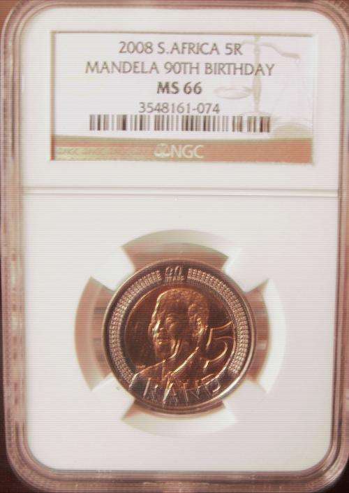 (((  CRAZY ONE RAND  ))). ....2008...R5...happy birthday madiba...MINTSTATE...MS66
