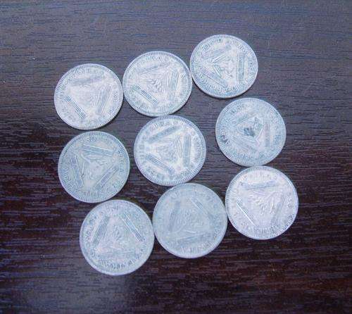(((( CRAZY ONE RAND  )))...NINE...S.A. UNION TICKEYS....50% SILVER..( ONE BID FOR ALL )