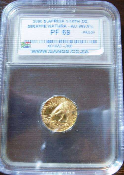 PF69..PF69...2006...PROOF GRADE...((( GIRAFFE )))...1/10oz...24ct... GOLD..