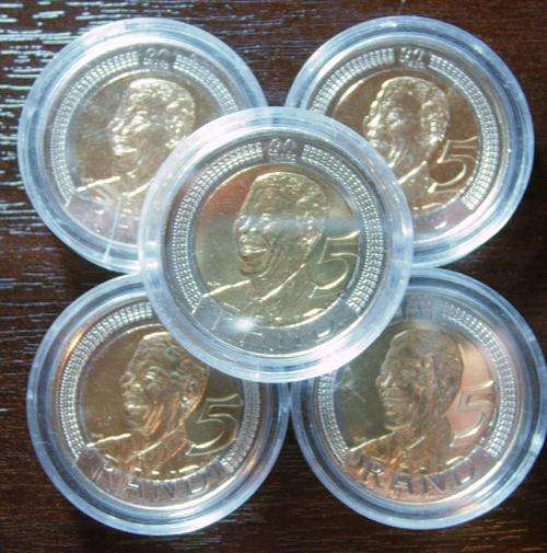 ((  CRAZY ONE  ))...FIVE...2008...R5...happy birthday madiba...NEW UNCIRCULATED...ONE BID FOR ALL
