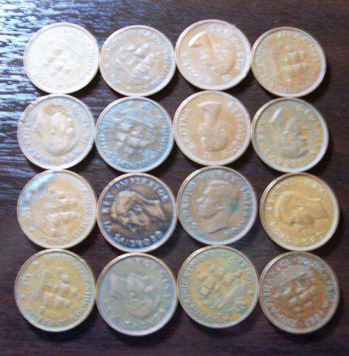 SIXTEEN..1940 TO 1958.. KING GEORGE /  QUEEN ELIZABETH..UNION OF S.A.. HALF PENNIES..ONE BID FOR ALL