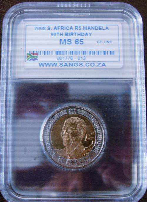 . 2008...MR MANDELA'S 90th BIRTHDAY..R5.. MINTSTATE...MS65...STARTS @ R1