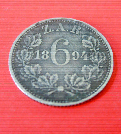1894.  ..ZAR.  ..KRUGER.......SILVER SIXPENCE...........R1...R1...R1