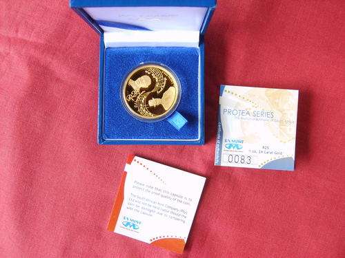 2009..... NATIONAL ANTHEM OF SOUTH AFRICA PROOF.....IN A 1oz 24carat GOLD