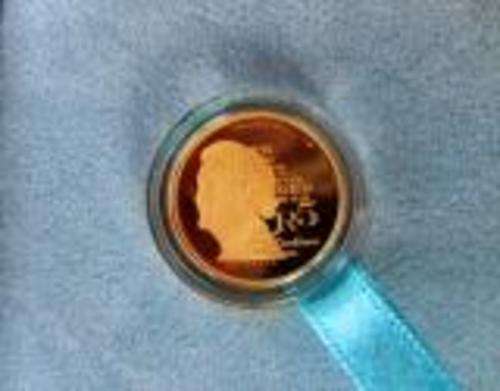 ((((  ONE RAND  ))))...........NADINE GORDIMER ( 2010 ).  1/10oz... 24 carat GOLD....  ( PROOF )
