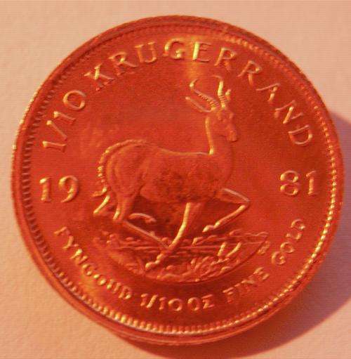 KRUGERRAND ....(.RARE 1981 ).... 1/10oz .... 22carat GOLD @ A CRAZY R1 R1 R1 R1 R1