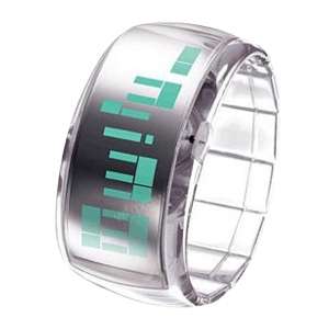 Glow Bracelet Binary LED Digital Wrist Watch Clear White