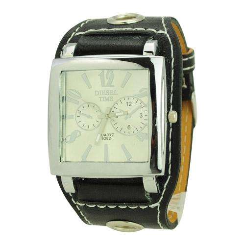 DIESEL TIME 9282 Metal Square Dial Silver Background  Casual Watch