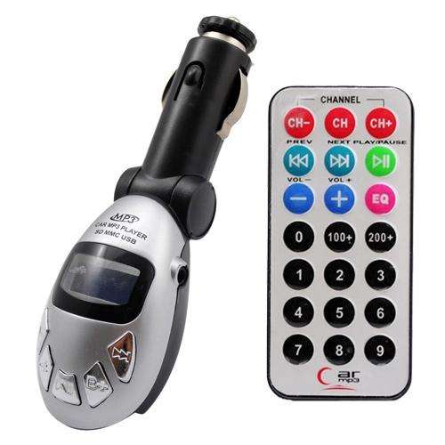 1.1" LCD Screen Car MP3 Player for USB PenDrive/SD/MMC Slot - Silver
