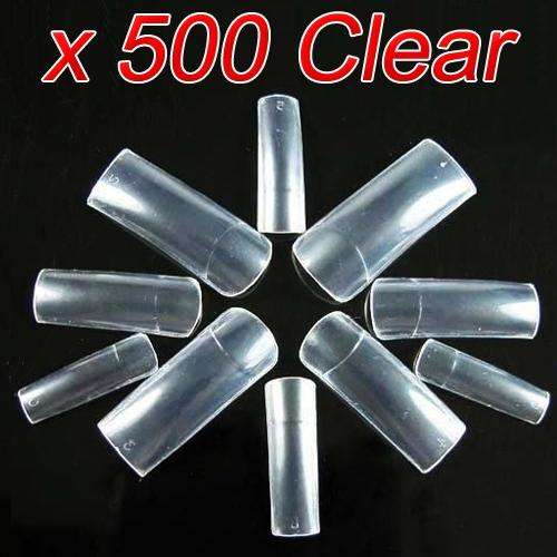 New 500 pcs Clear French Acrylic False Artificial Nail Art Tips With 10 Sizes
