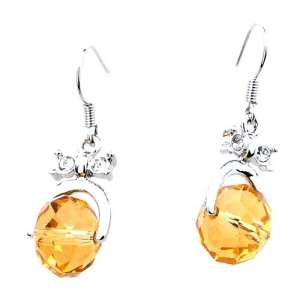 Graceful Bowknot Rhinestone Earrings-champagne color