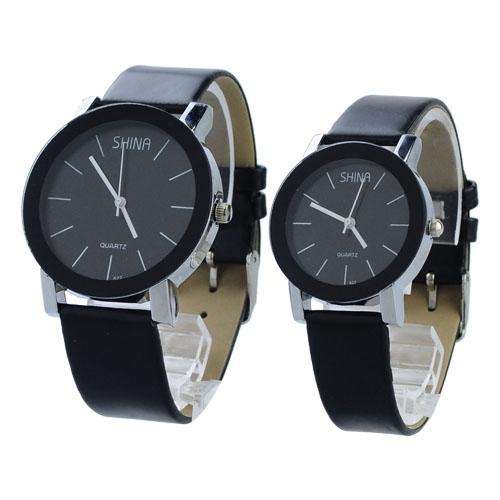 Fashionable Round Dial Couples Quartz Movement Watch