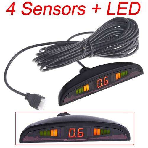 High Quality 4 Parking Sensors LED Display Car Reverse Backup Radar