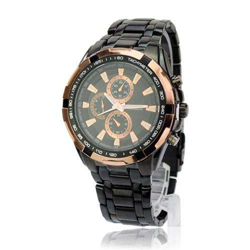 CURREN Round Dial Metal Band Tachymeter Quartz Movement Watch