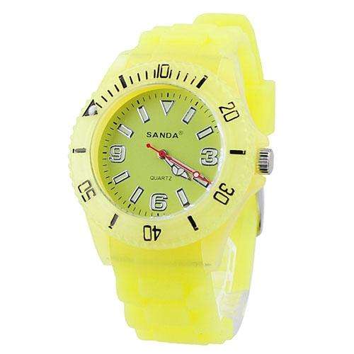 SANDA Fashion Silicone Band Quartz Movement - Yellow