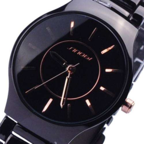 SINOBI Stainless Steel Round Case Band Quartz Movement Wrist Watch