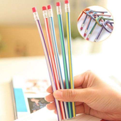 10PCS Colorful Folding Soft Pencil With Eraser Stationery