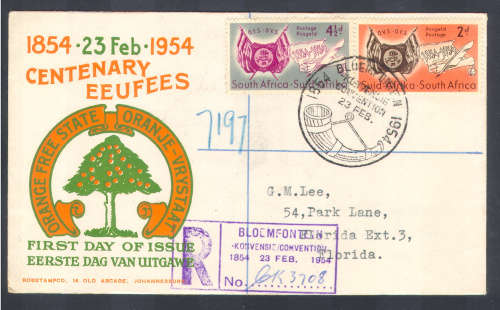 UNION 1954 CENTENARY OF THE OFS FDC (MORE BELOW)