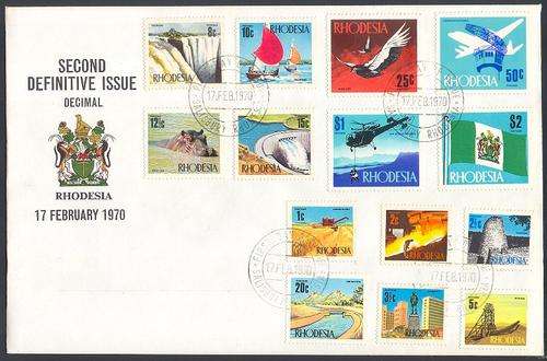 RHODESIA 1970 1ST DECIMAL DEFINITIVE ISSUE