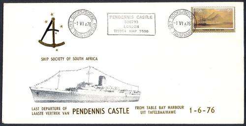 RSA 1976 LAST DEPARTURE OF PENDENNIS CASTLE FROM TABLE BAY HARBOUR