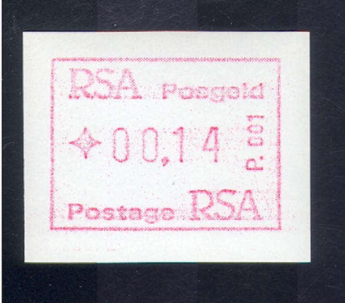 RSA 1986 INTRODUCTION OF FRAMA LABELS MNH