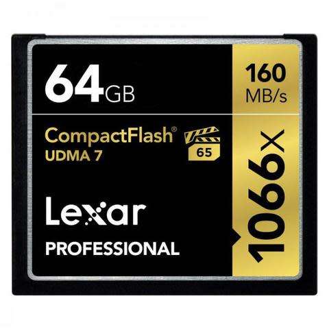 Lexar 64GB 1066X Professional CF Memory Card (160MB/s)