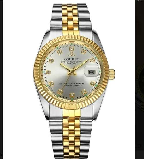 Men`s Dress Watch Quartz Luxury Water Resistant / Waterproof Analog White Black Gold / Stainless Ste