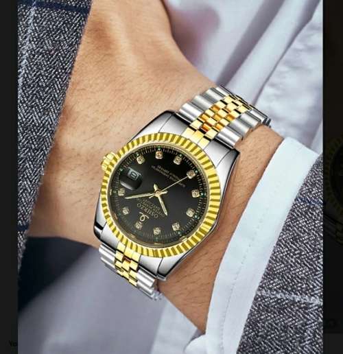 Men`s Dress Watch Quartz Luxury Water Resistant / Waterproof Analog White Black Gold / Stainless Ste