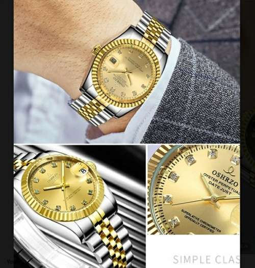 Men`s Dress Watch Quartz Luxury Water Resistant / Waterproof Analog White Black Gold / Stainless Ste