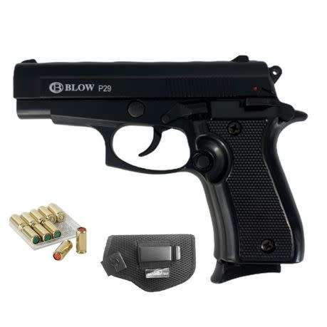 Blow P29 Mini Beretta Blank Gun with 10 Blanks, 2 Peppers and Holster