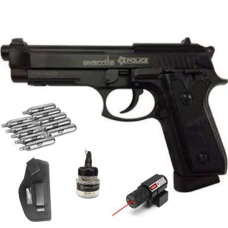 Guerrilla Police Co2 Gas Pistol Kit + Holster & Laser Sight
