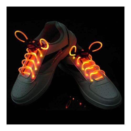 LED Fibre Optic Orange Shoe Laces
