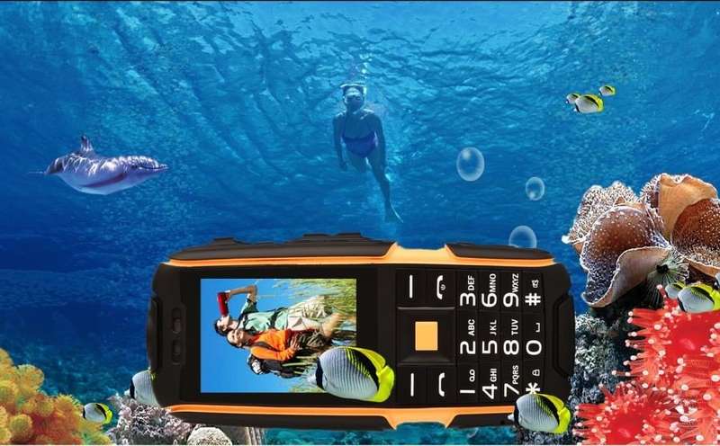 NO.1 A9 Waterproof Phone / Flashlight 32MB RAM, 32MB ROM -Black+Orange