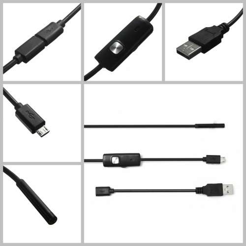 5.5mm 2m 6 LED Lens USB Endoscope Camera Borescope for Android Phone Laptop