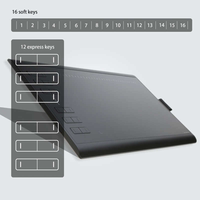 Huion Graphic Drawing Tablet Micro USB New 1060PLUS with Built-in 8G Memory Card
