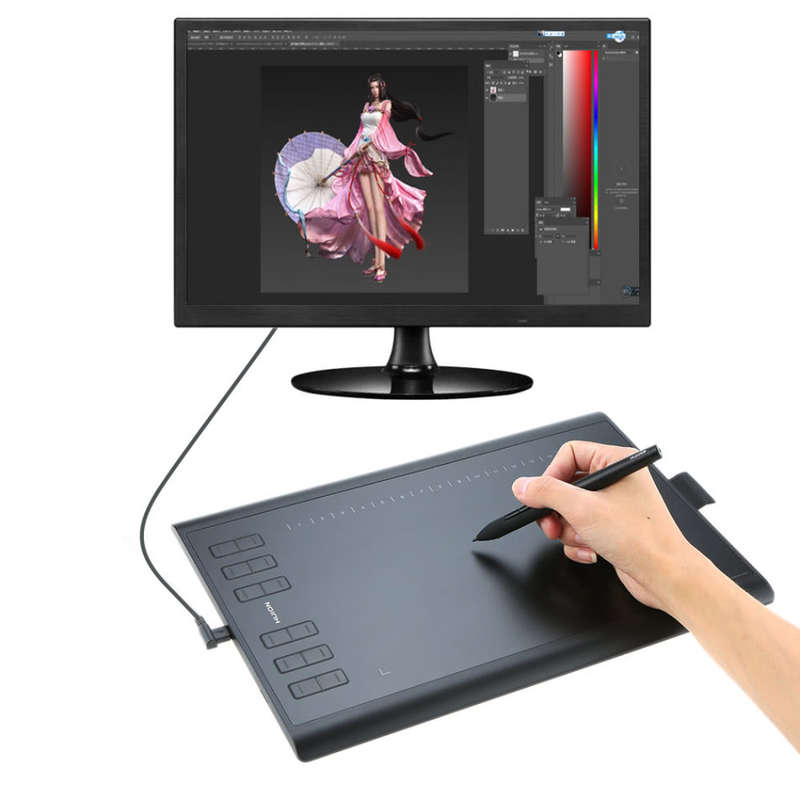 Huion Graphic Drawing Tablet Micro USB New 1060PLUS with Built-in 8G Memory Card