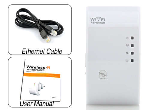 Wall Powered Wireless Signal Repeater and WiFi Access Point with WPS