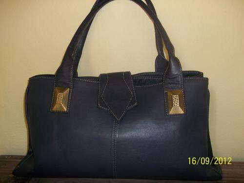 Purple genuine leather handbag