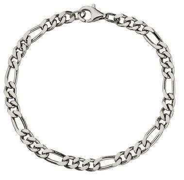 6mm Figaro Link - 316L Solid Stainless Steel Bracelet Chain - Hypoallergenic - Never Tarnish - 25cm