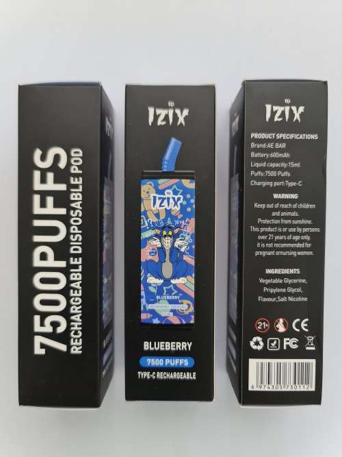 IZIX 7500 Puffs Electronic Rechargable Vape - Blueberry