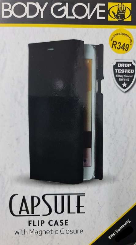 Body Glove Capsule Flip Case - Drop Tested for Samsung J7 Prime - Black