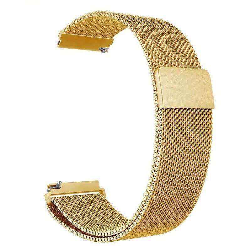 Milanese Steel Mesh 22mm Smartwatch Strap Universal - Gold