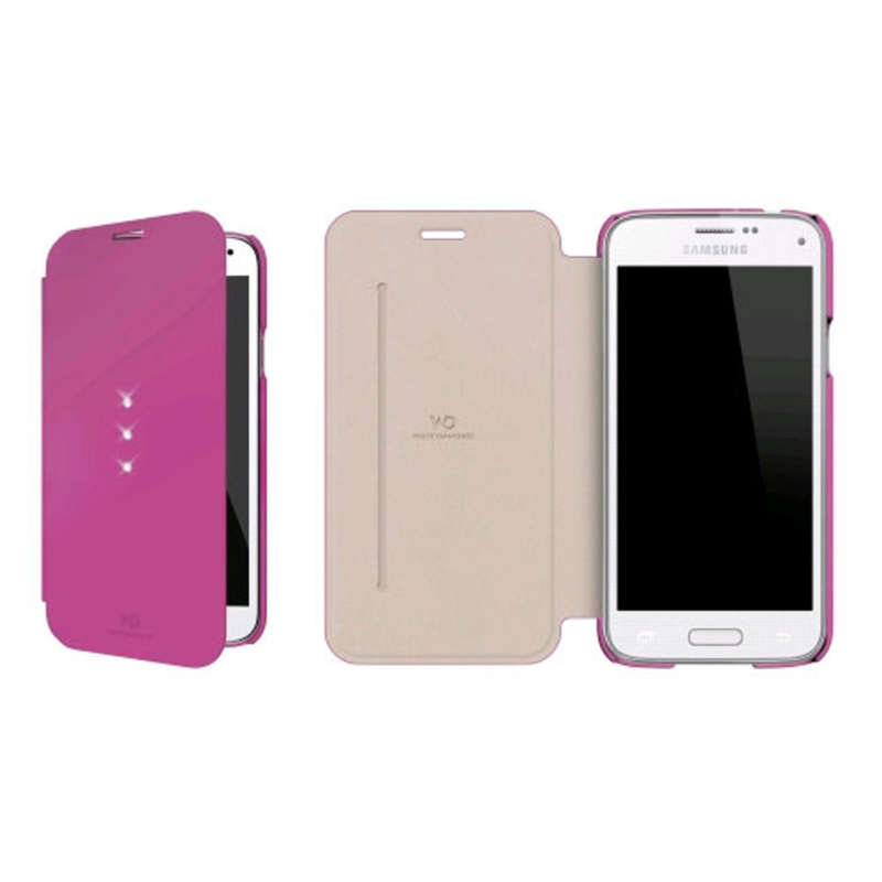 WHITE DIAMONDS CRYSTAL BOOKLET FOR SAMSUNG GALAXY S5- PINK