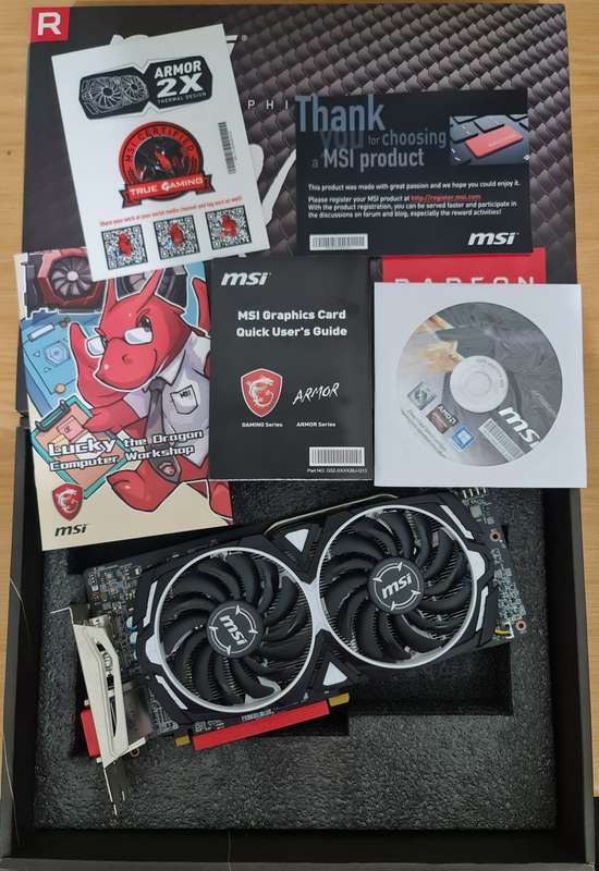 MSI Radeon RX 580 Armor OC Edition 8GB GDDR5 256-bit PCI-E 3.0 Desktop Graphics Card