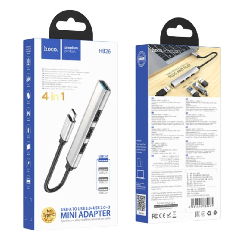 Hoco USB to USB 3.0 + USB 2.0 Adaptor - HB26