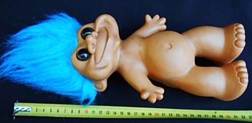 Troll doll Vintage big with blue hair Prima toys