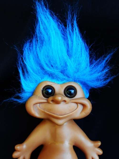 Troll doll Vintage big with blue hair Prima toys