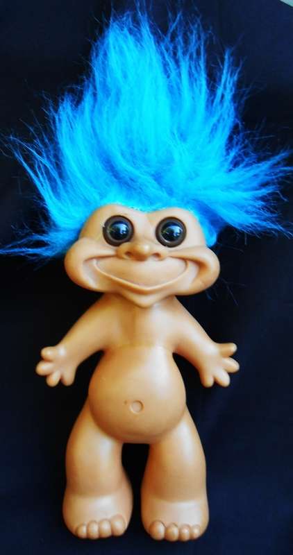 Troll doll Vintage big with blue hair Prima toys