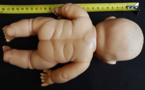 Chubby Baby doll looks like Berenguer doll with big smile 26 cm
